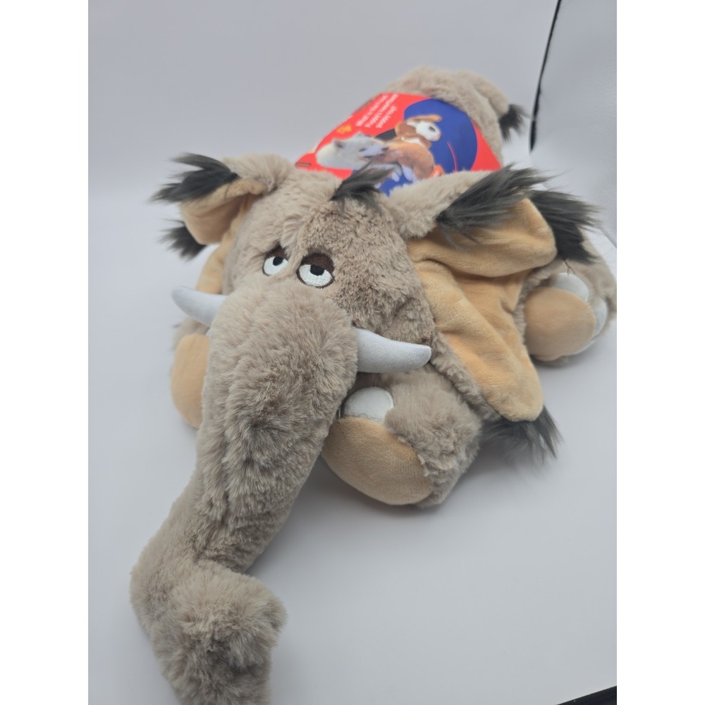 Fuled Simulated Heartbeat stuffed Woolly Mammoth Pet / Dog Anxiety Relief Toy